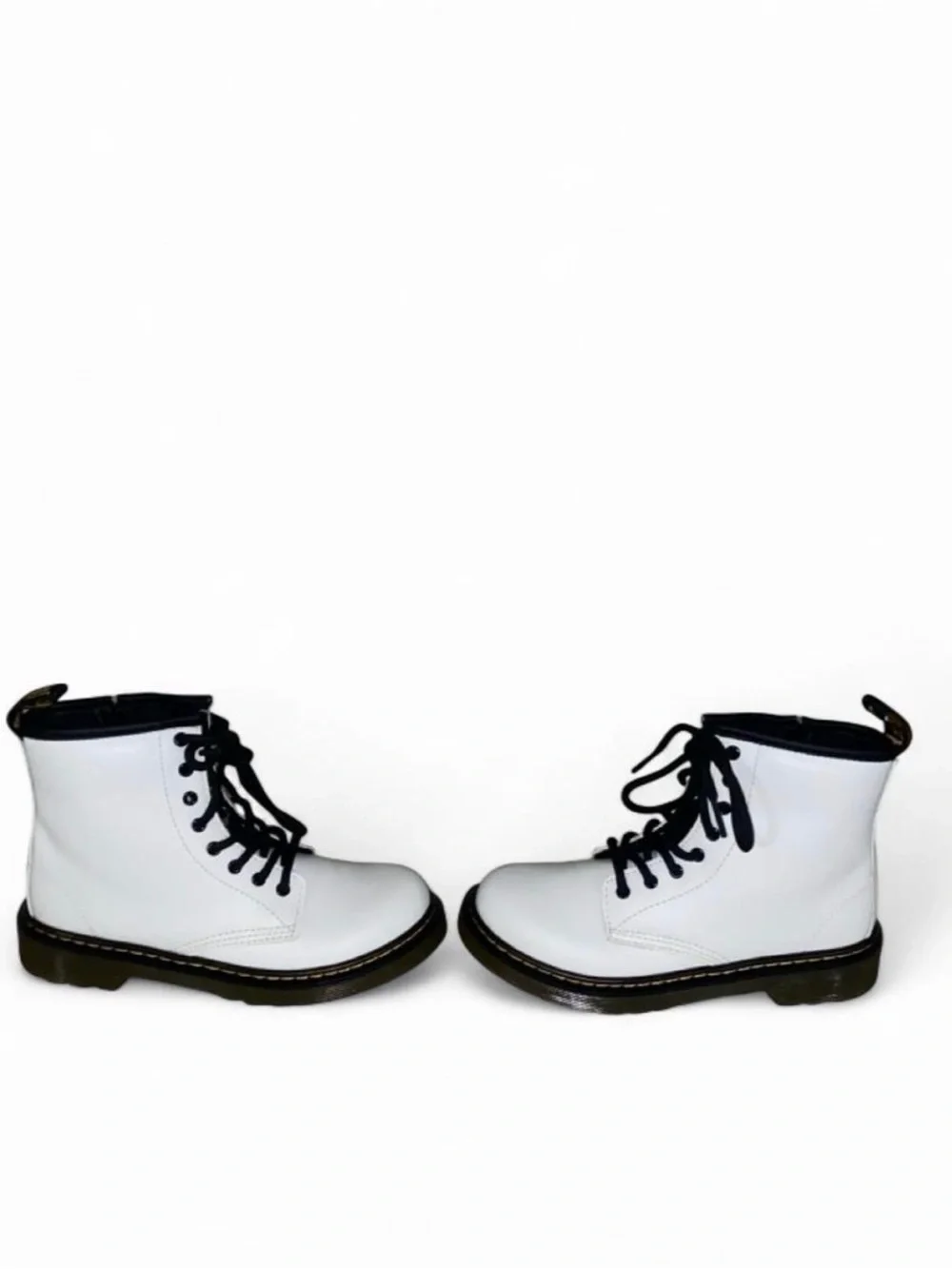 White Dr. Martens 1460 Kids-Youth Boots With Black Laces in Size 3